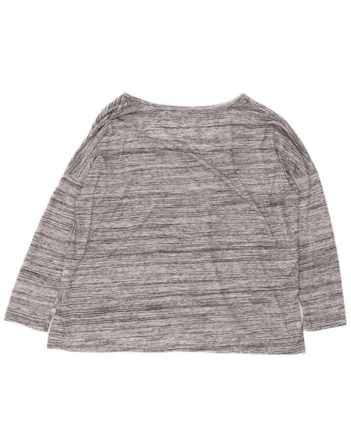 Damski top oversize Zara z długim rękawem, UK 14, średni szary, nakrapiany poliester