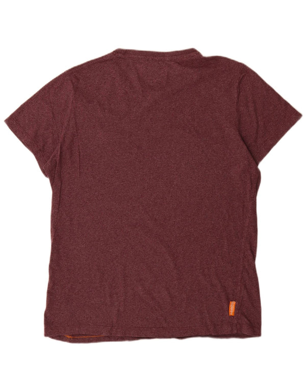Męski T-shirt Superdry XL, bordowa, bawełniana