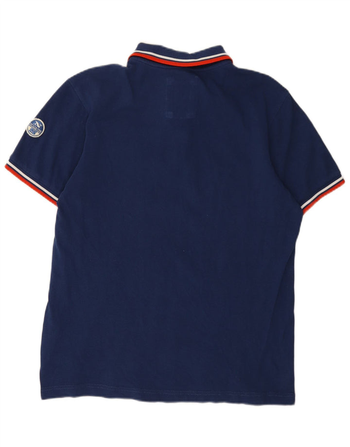 Męska koszulka polo North Sails z grafiką, duża, granatowa, bawełniana