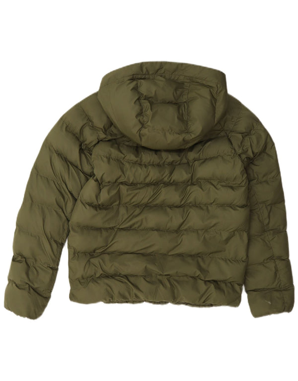 Chłopięca wyściełana kurtka z kapturem i kapturem Nike 10-11 lat, średni khaki, poliester