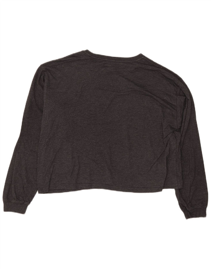 Damski krótki top WRANGLER z grafiką, długim rękawem, UK 10, mały, szary w kwiaty