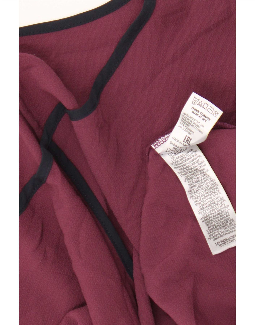 Marks & Spencer Damska bluzka o regularnym kroju UK 20 2XL Burgundowy poliester