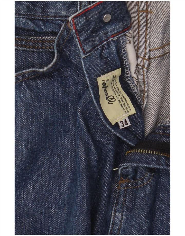 Wrangler Męskie proste dżinsy W34 L33 Niebieskie bawełniane