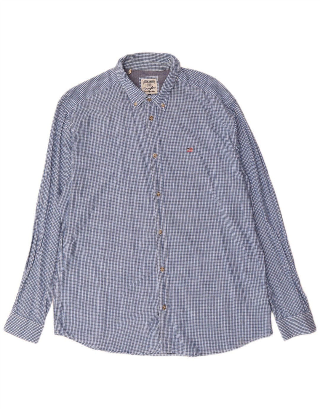 Koszula męska Wrangler 2XL, bawełniana niebieska krata