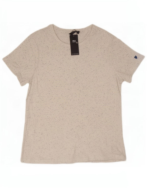 T-shirt damski Marks & Spencer Top UK 18 XL, biała, nakrapiana wiskoza