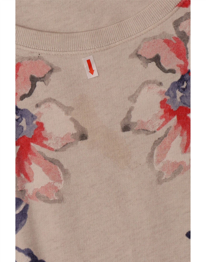 JOULES Womens Sweatshirt Jumper UK 12 Medium Grey Floral