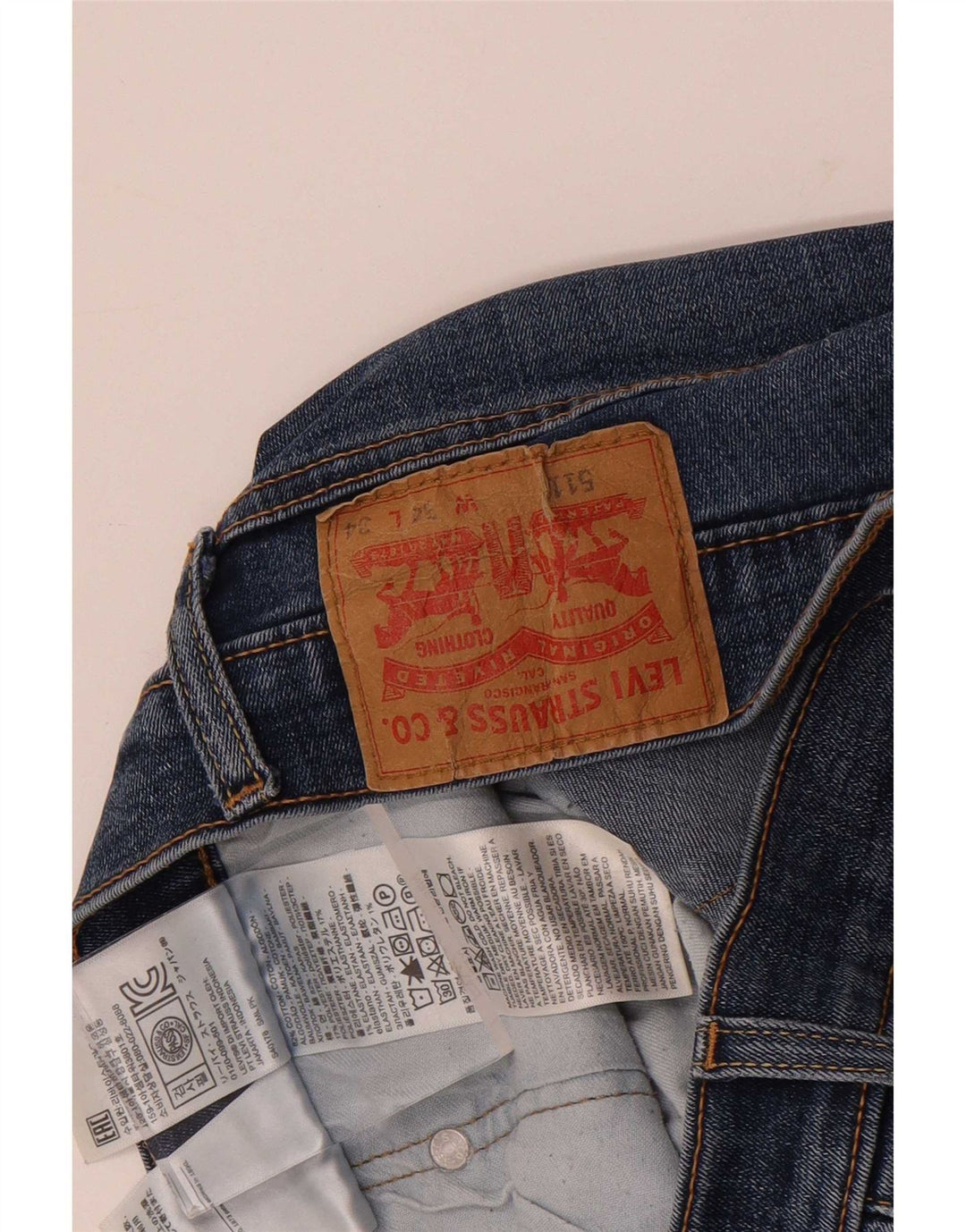 Męskie jeansy Levi's 511 Slim W34 L34 Niebieska bawełna