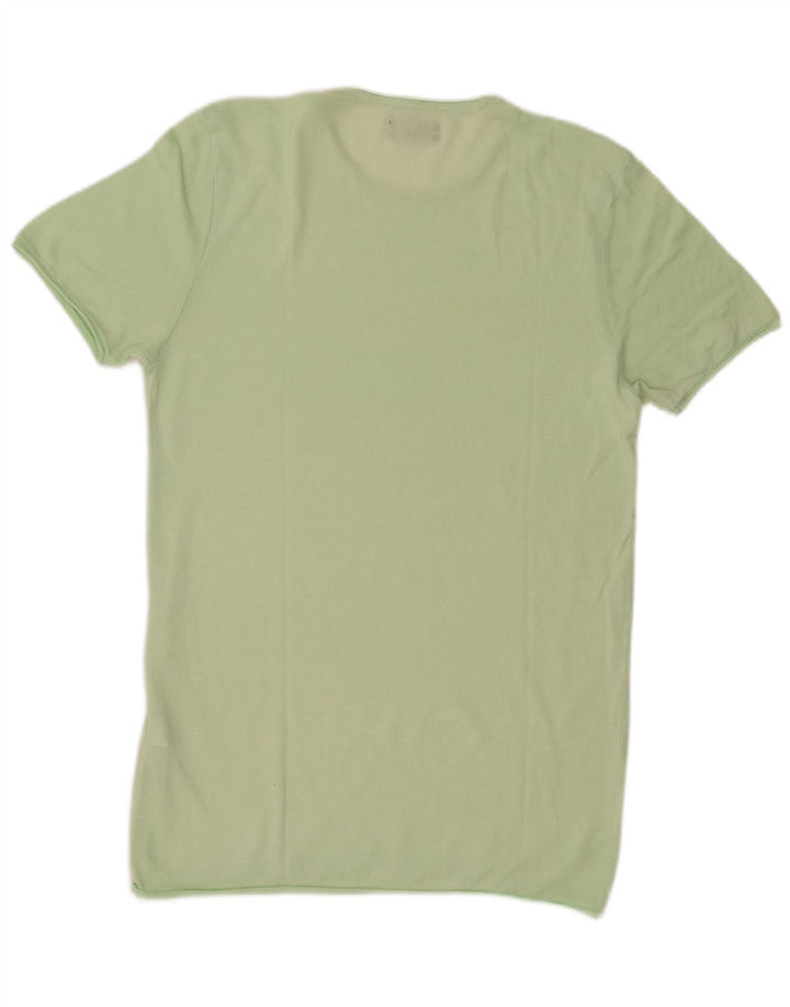 T-shirt męski Zara, bawełniany, średni zielony