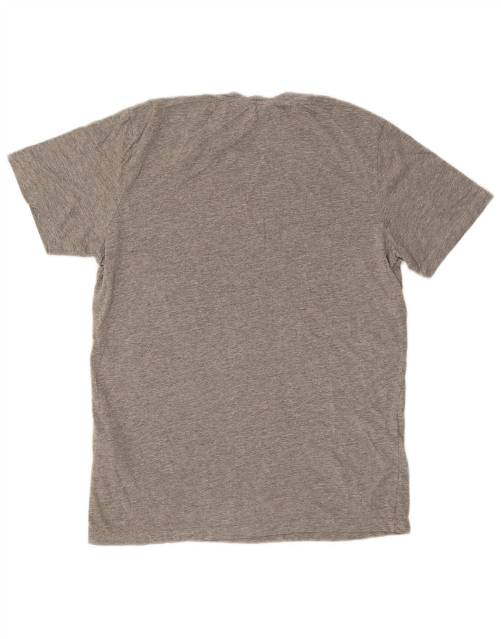 Męska koszulka z grafiką JACK & JONES, średnia szara bawełna