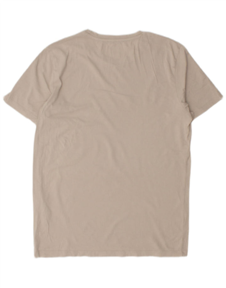 T-shirt męski JACK & JONES, bawełniany, średni beż