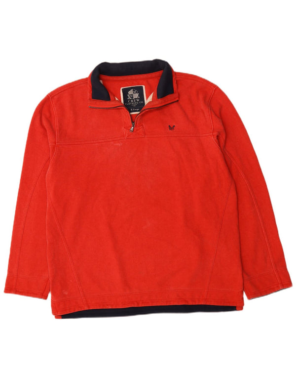 Crew Clothing Męska bluza z zamkiem błyskawicznym, sweter XL, czerwona bawełna