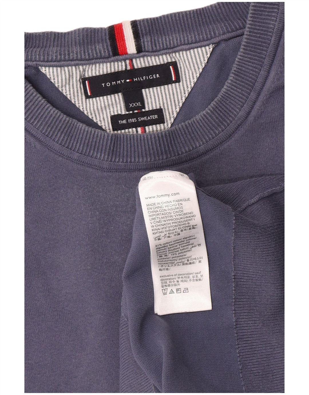 Męska bluza Tommy Hilfiger 3XL niebieska bawełna