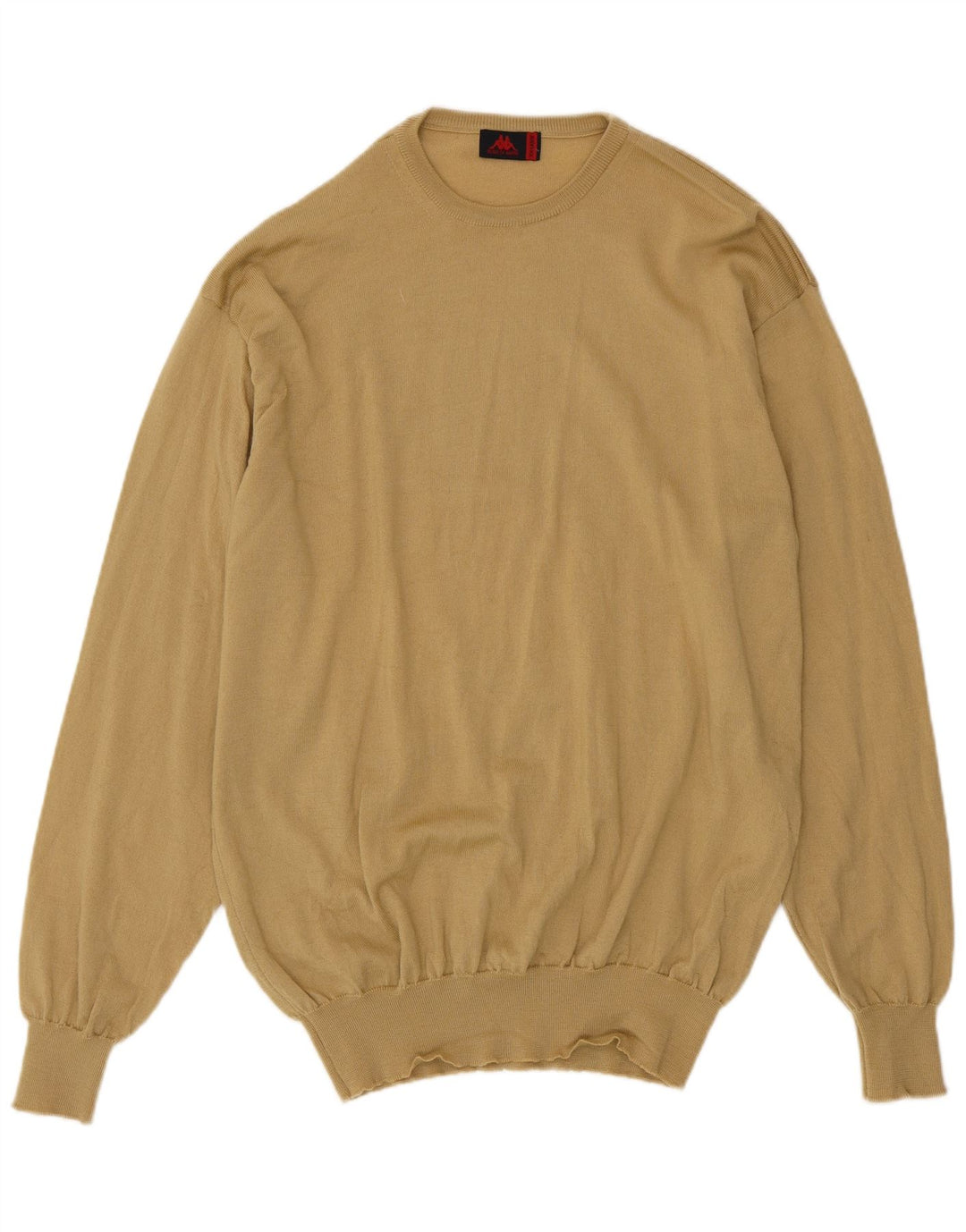 Męski sweter Kappa z okrągłym dekoltem 2XL Beżowa dziewicza wełna