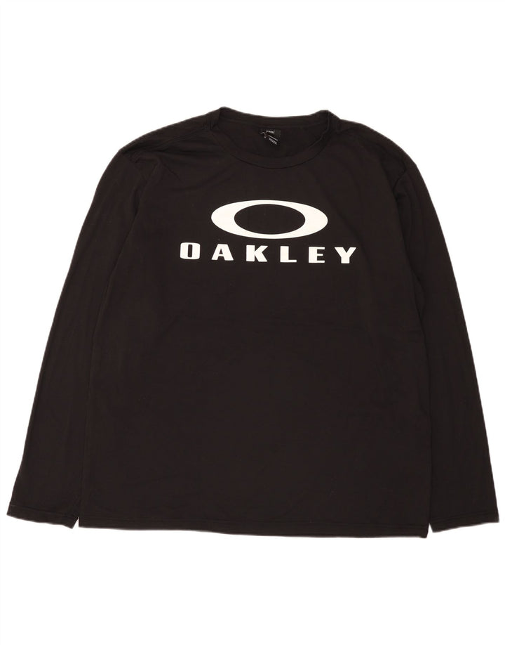 Męski top graficzny Oakley z długim rękawem 2XL w kolorze czarnym