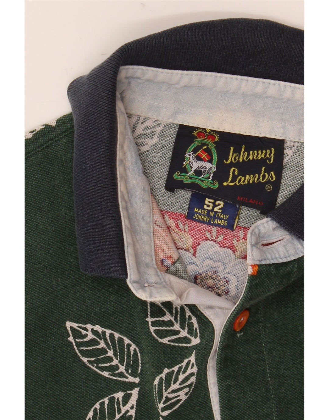 Męska koszulka polo Johnny Lambs IT 52, duża, zielona w kwiaty