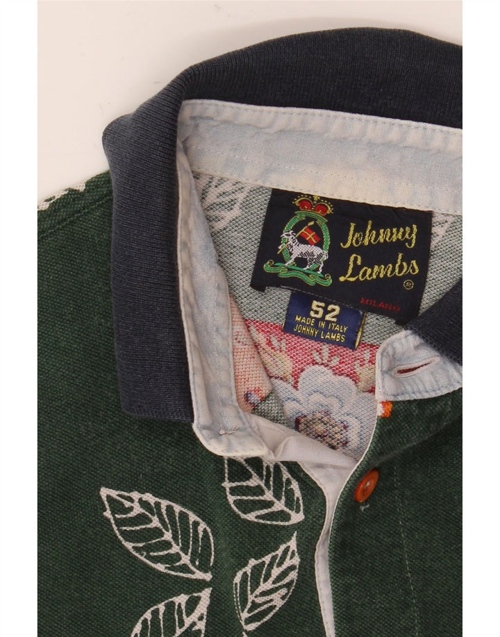 Męska koszulka polo Johnny Lambs IT 52, duża, zielona w kwiaty
