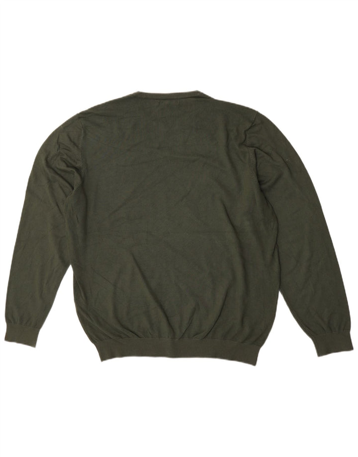 Męski sweter Zara z okrągłym dekoltem, duża, wiskoza khaki