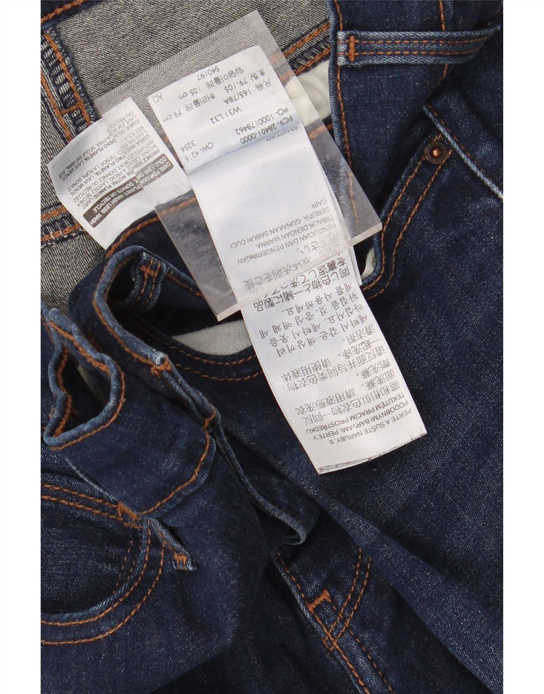 LEVI'S Womens Slimming Straight Jeans W31 L32 Navy Blue Cotton