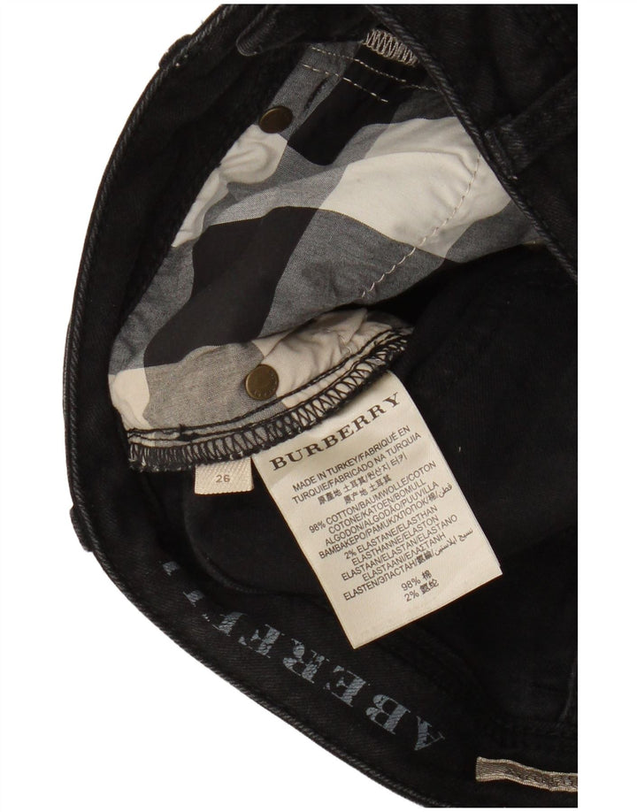 Damskie proste dżinsy Burberry W26 L25 Czarne bawełniane