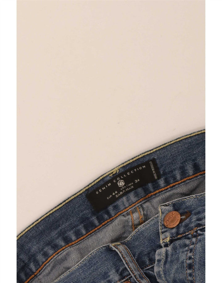Męskie proste dżinsy Zara EU 44 Large W34 L29 Niebieskie