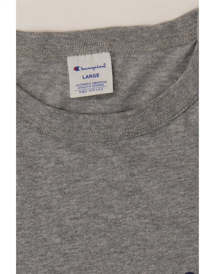 Męski T-shirt Champion z grafiką, duży, szary, nakrapiany
