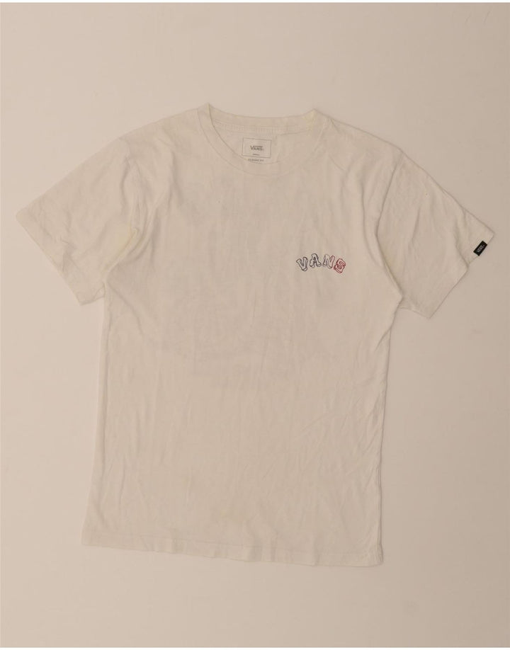 VANS Mens Classic Fit Graphic T-Shirt Top Small White Cotton Vintage Vans and Second-Hand Vans from Messina Hembry 
