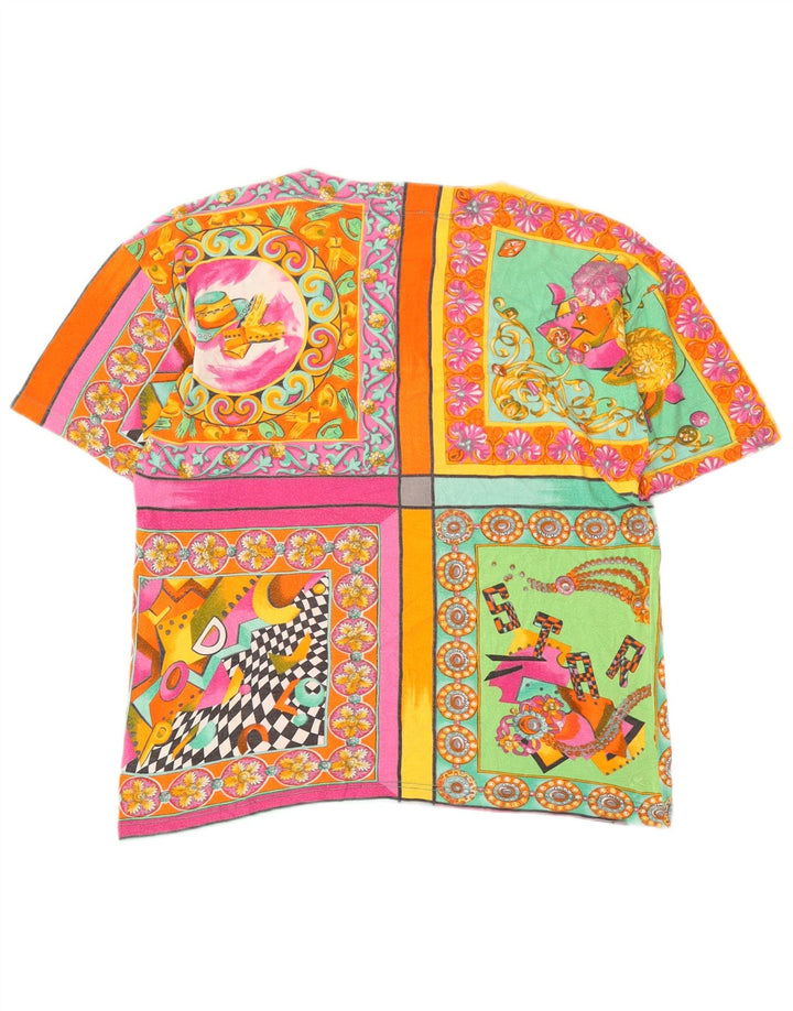 Damska koszulka z grafiką Silhouette Top UK 16, duża, wielokolorowa patchworka