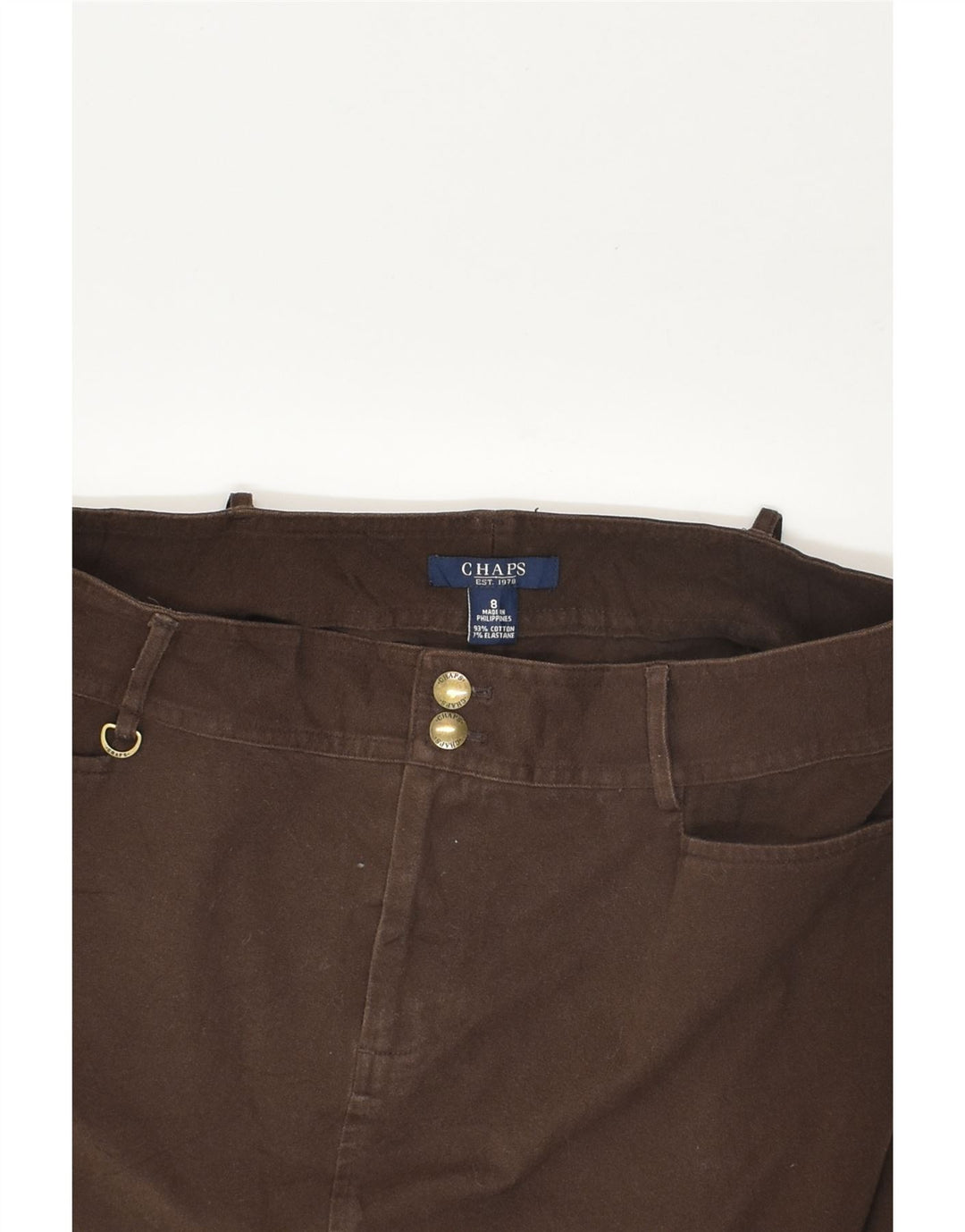 CHAPS Womens Straight Skirt US 8 Medium W30 Brown Cotton | Vintage Chaps | Thrift | Second-Hand Chaps | Used Clothing | Messina Hembry 