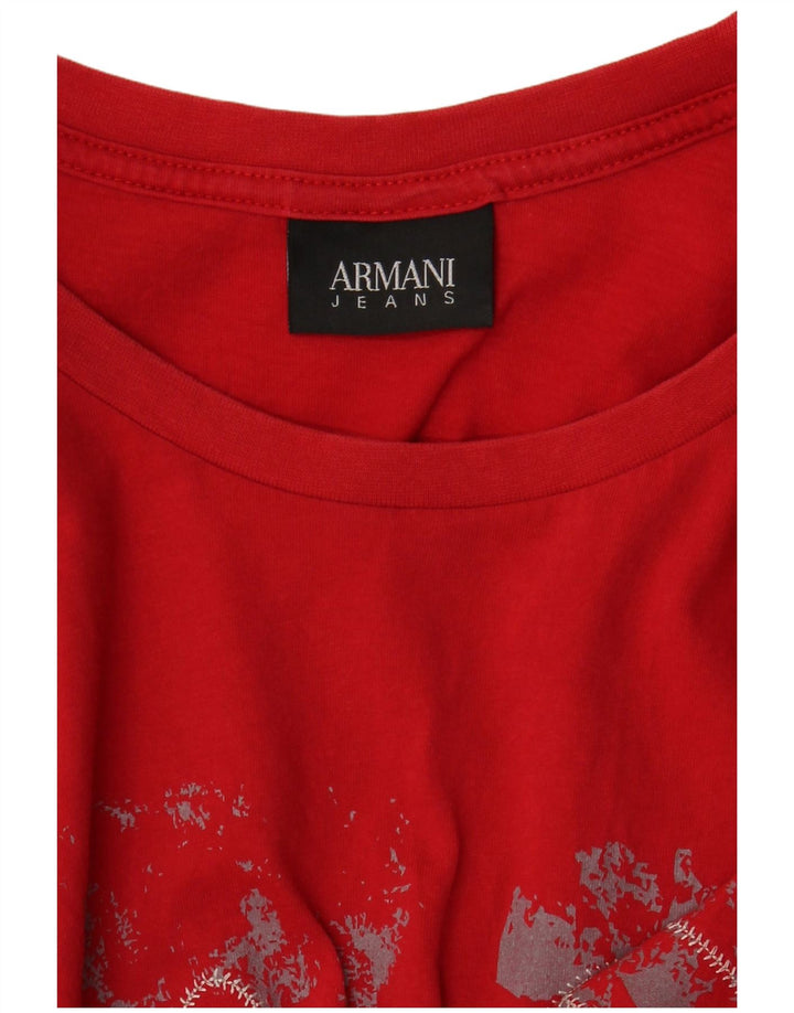 Męski T-shirt z grafiką Armani Jeans, średni czerwony