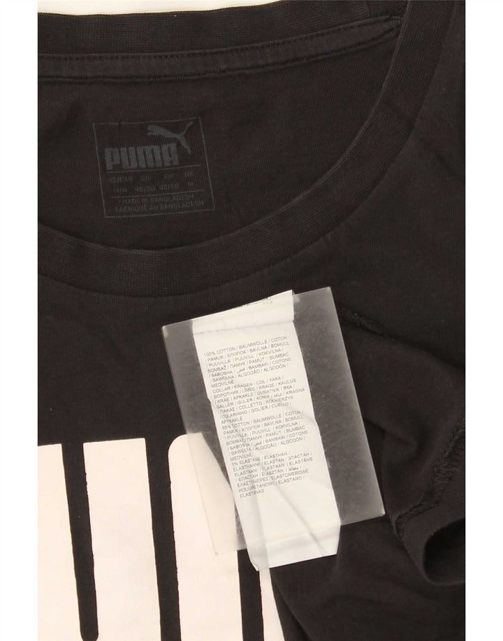 Męska koszulka z grafiką Puma, średnia czarna bawełna
