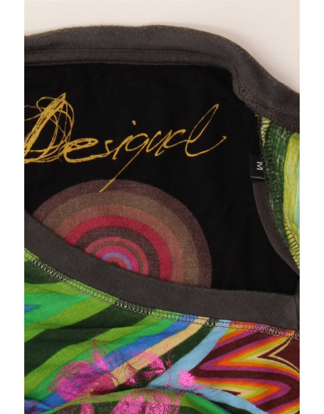 Damska koszulka z grafiką Desigual Top UK 12 Medium wielokolorowy motyl