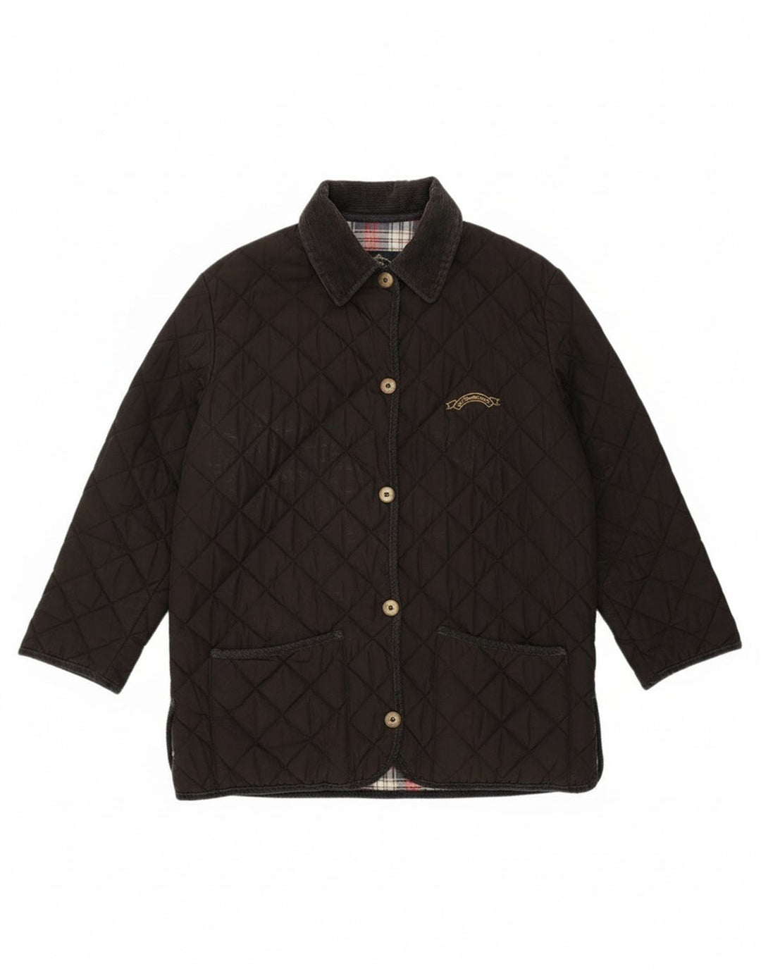 Vintage damska pikowana kurtka IT 48 XL, czarna bawełna