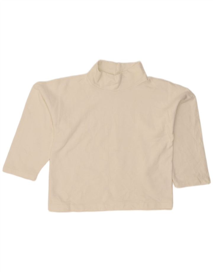 Damski top oversize Zara z rękawem 3/4, UK 10, mały, złamanej bieli, bawełniany