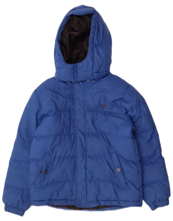Chłopięca wyściełana kurtka z kapturem Timberland 9-10 lat, niebieski poliester