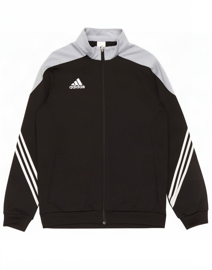 Męska bluza dresowa Adidas, duża, czarna, poliestrowa z blokami kolorów