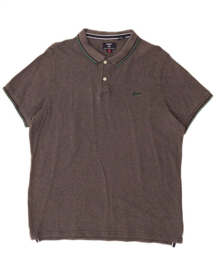 Męska koszulka polo Superdry 2XL, szara, bawełniana