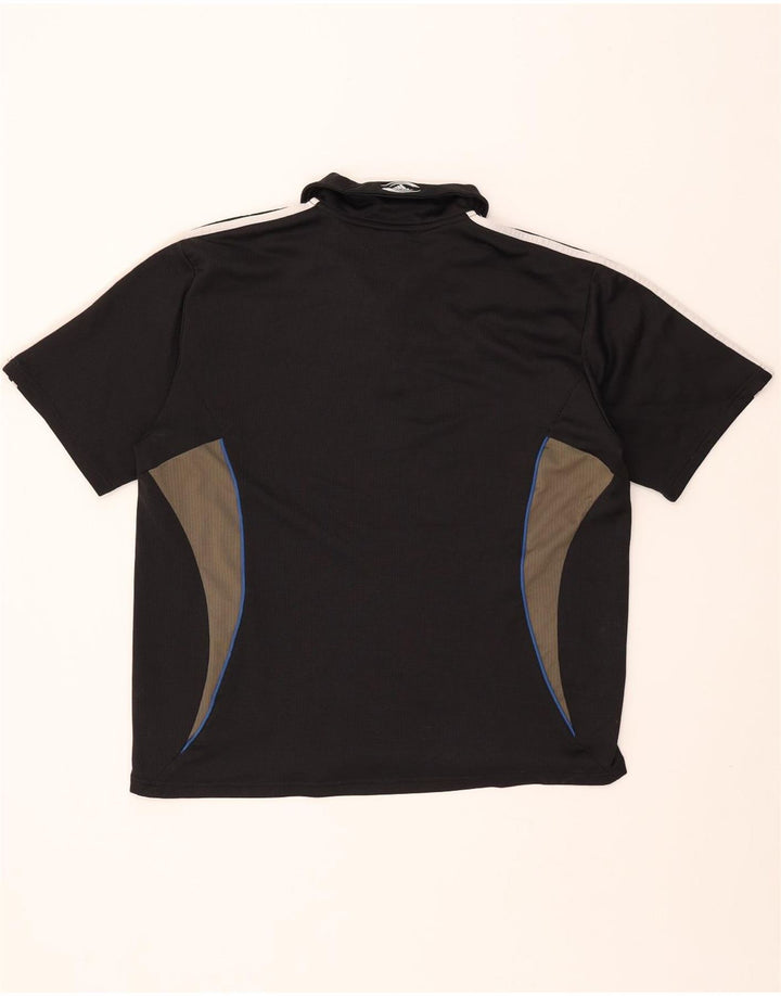 Męska koszulka polo ADIDAS New Zealand UK 44/46, duża czarna, z blokami kolorów