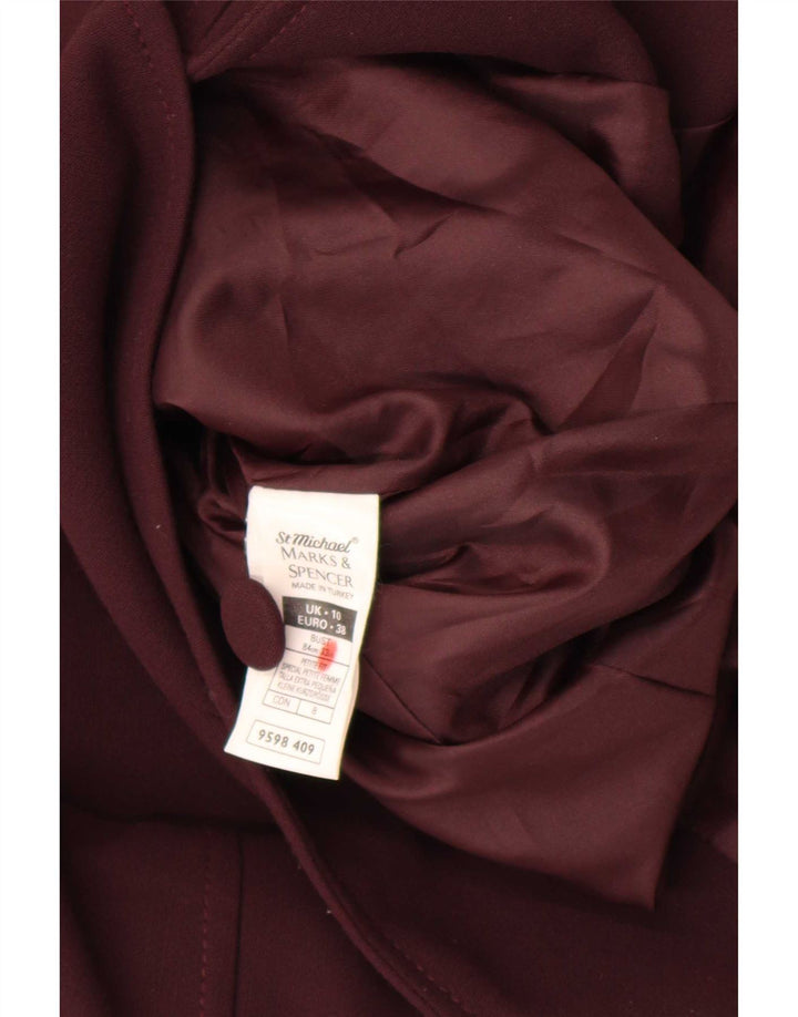 Marks & Spencer Damska marynarka o przedłużonym fasonie, UK 10, mała burgundowa