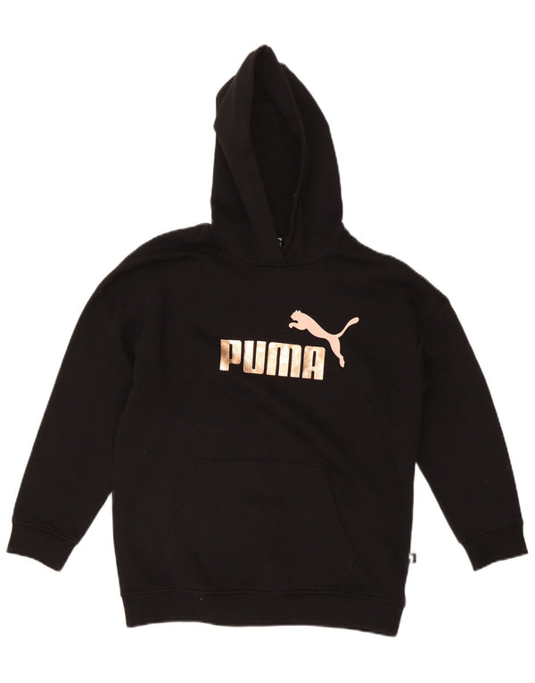 Dziewczęca bluza z kapturem Puma z grafiką 15-16 lat, czarna bawełna