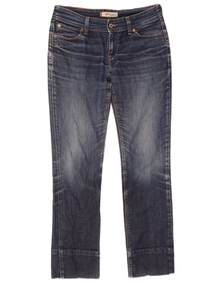 Damskie jeansy Levi's 571 Slim W31 L29 Niebieskie bawełniane