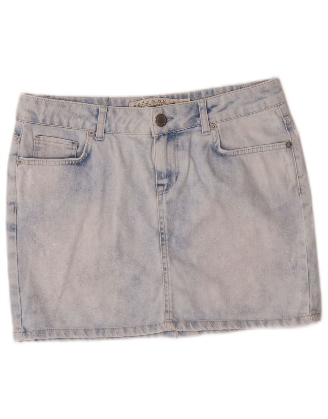 Spódnica damska Zara Acid Wash Denim EU 40 Medium W30 Niebieska bawełniana klasyczna