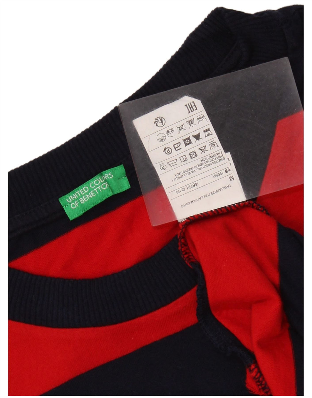 T-shirt męski BENETTON, bawełniany, średni, granatowy w paski