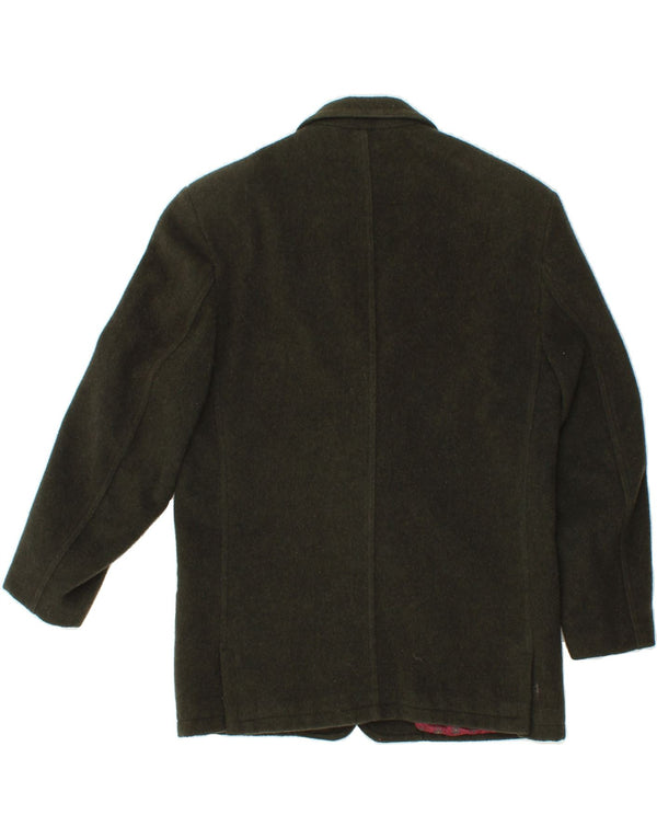 CARRERA Womens 3/4 Sleeve 3 Button Blazer Jacket UK 14 Large Khaki Wool