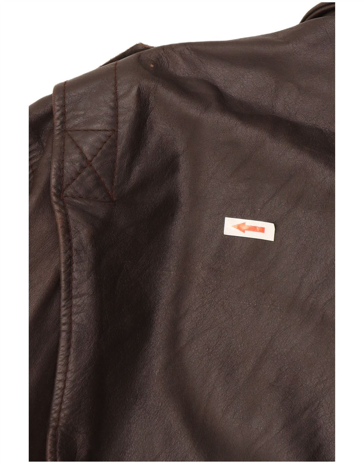 Vintage męska kurtka skórzana UK 42 XL brązowa