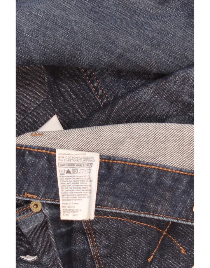 Damskie jeansy Topshop Baxter Slim W25 L30 Granatowe, bawełniane