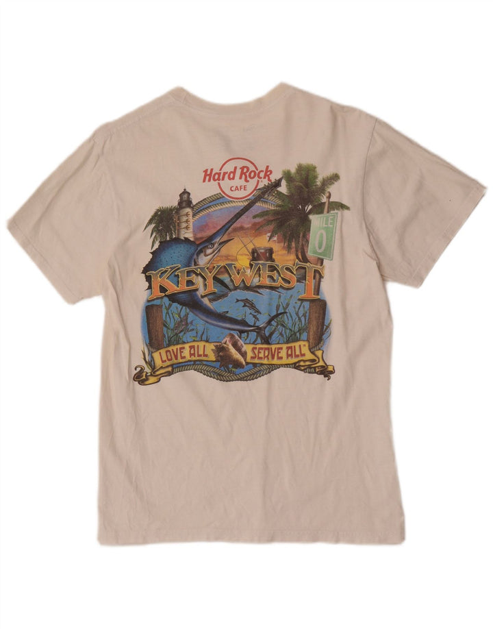 Męska koszulka z grafiką Hard Rock Cafe Key West, średnia, biała bawełna