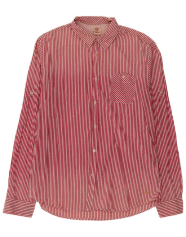 Koszula męska Scotch & Soda, duża, różowa, bawełniana w prążki