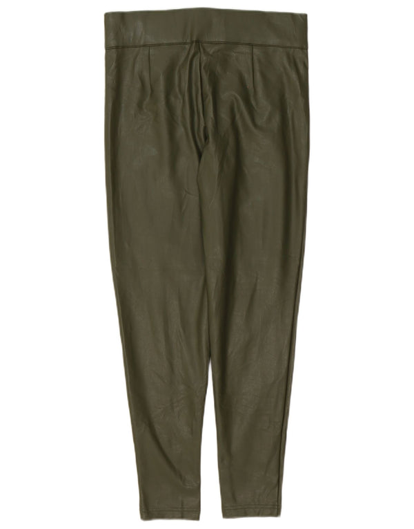 Damskie legginsy Marks & Spencer ze sztucznej skóry UK 10, małe, zielone, poliestrowe
