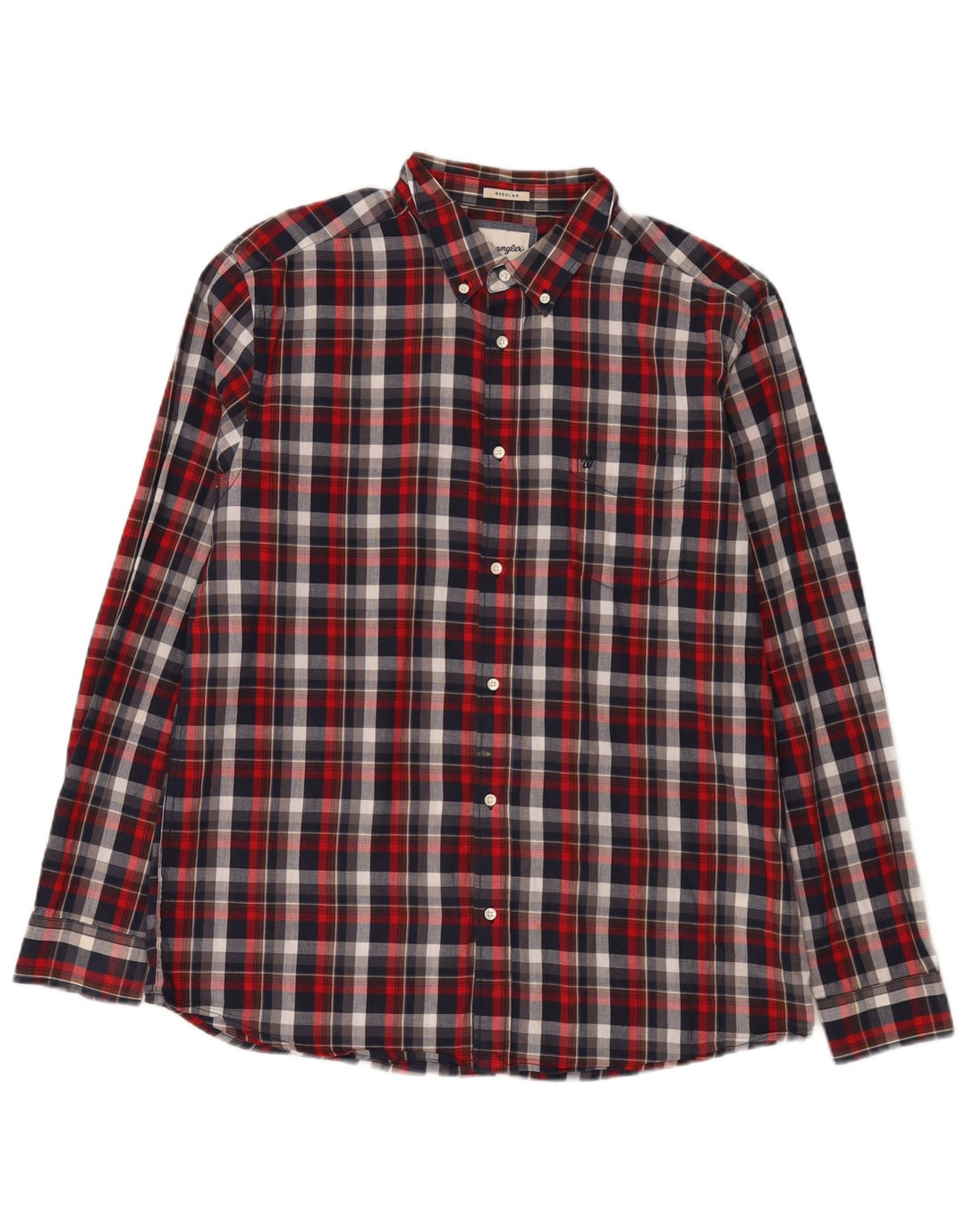 Wrangler Męska koszula flanelowa XL w czerwoną kratę, bawełniana