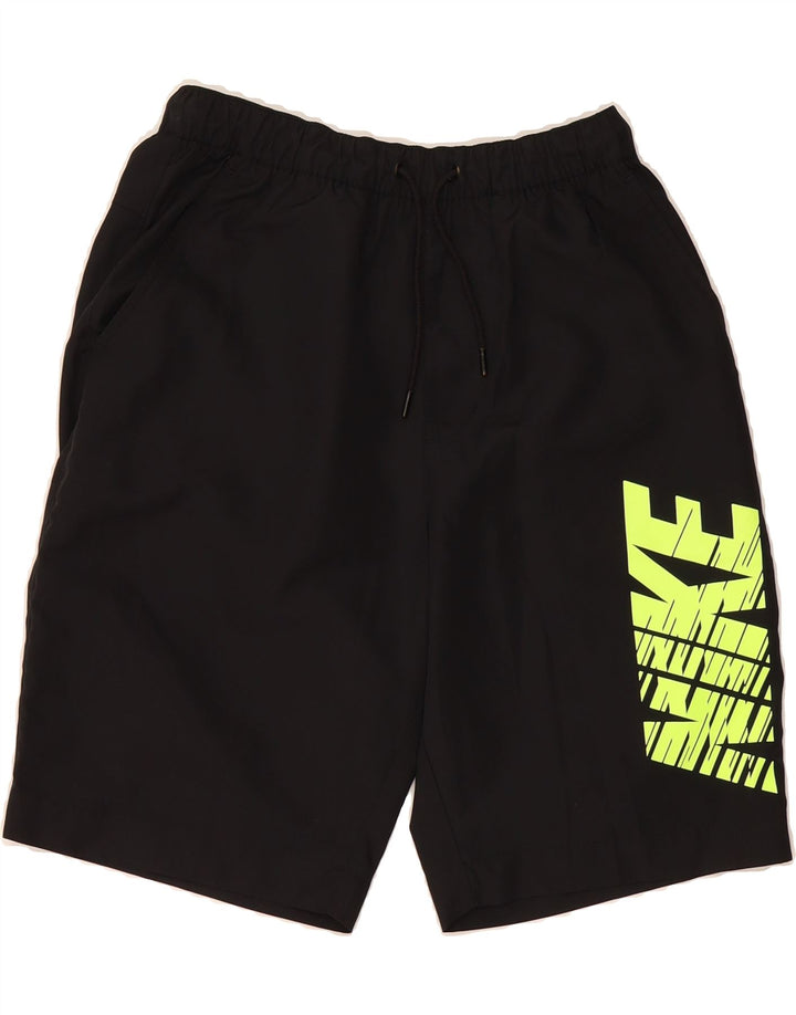 NIKE Mens Graphic Sport Shorts Small  Black Polyester Vintage Nike and Second-Hand Nike from Messina Hembry 
